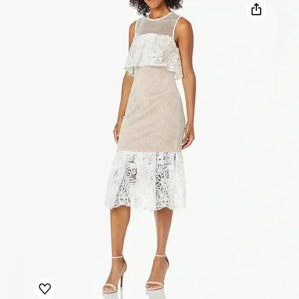 NWT Elliatt Dress Serenity Revolve Anthropologie Lace White Trumpet Mermaid Boho